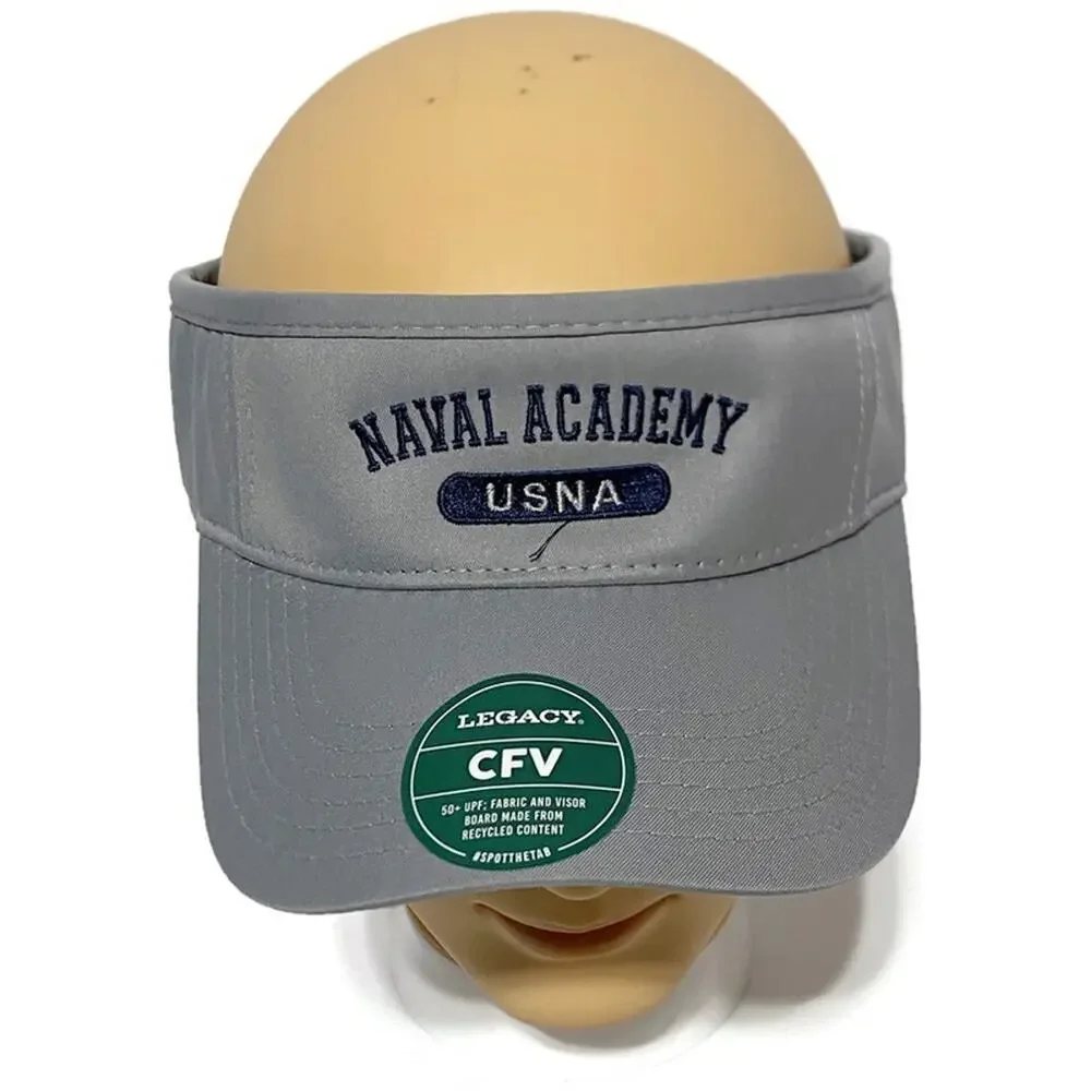 USNA United States Naval Academy Adjustable Visor Hat Gray Legacy CFV NWT